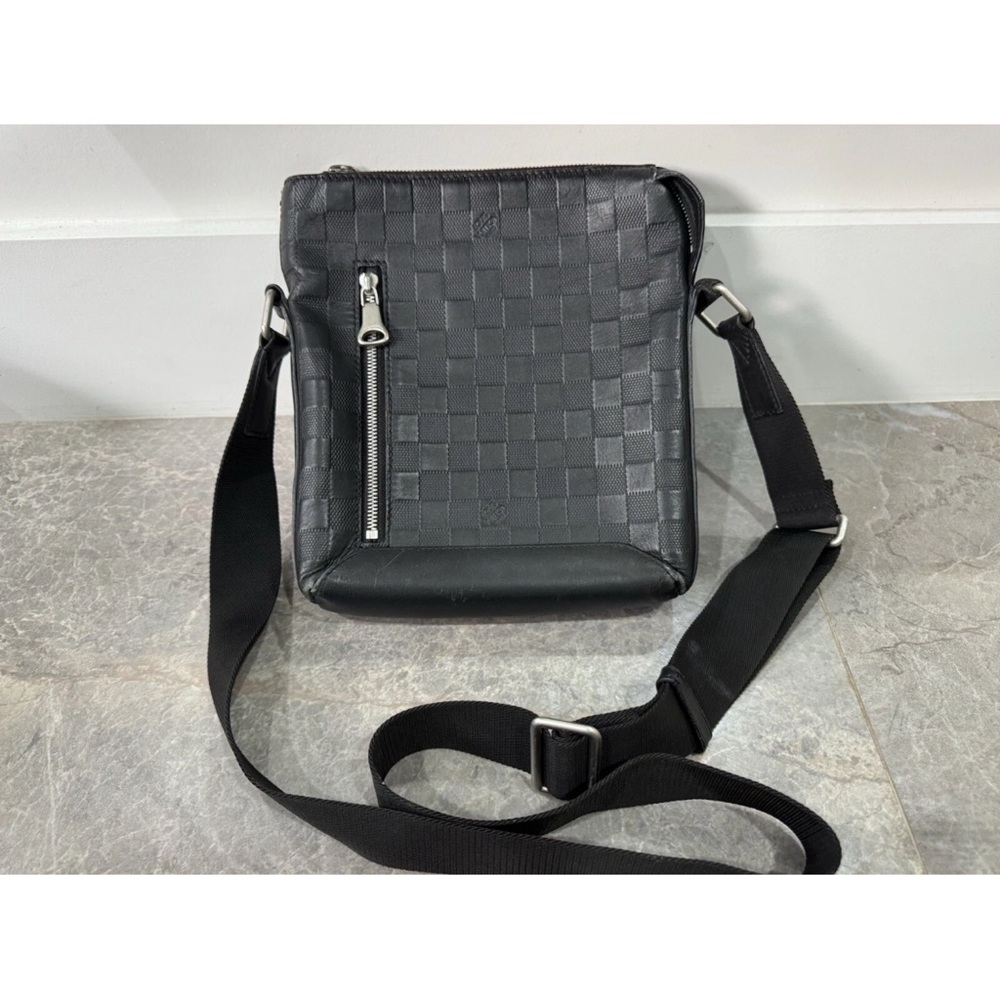 Louis Vuitton Black Checkered Messenger Bag